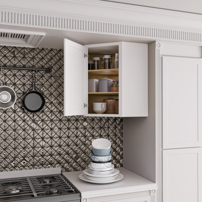 Premium 30" H X 24" W Corner Wall Mounted Kitchen Cabinet, Space-Saving Diagonal Storage