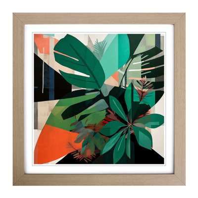 Tropical Leaf Suprematism No.1 - Framed Print