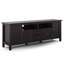 Meuble télé en bois massif brun chaud Hickory de 72 po de largeur Warm Shaker pour téléviseur de 80 po ou moins-1404254145