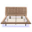 Grand lit plateforme en cuir PU flottant avec lumières DEL, tête de lit tapissier capitonnée, lit plateforme moderne, sans sommier, kaki-627831954