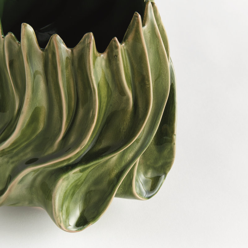 Callista Handmade Clay Table Vase, 9.5" H x 9" W x 9" D