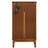 3 Tier Oak Curio Cabinet With Mirrored Back And Magnetic Door Closure Floor Mounted In Tempered Glass Doors-537427713