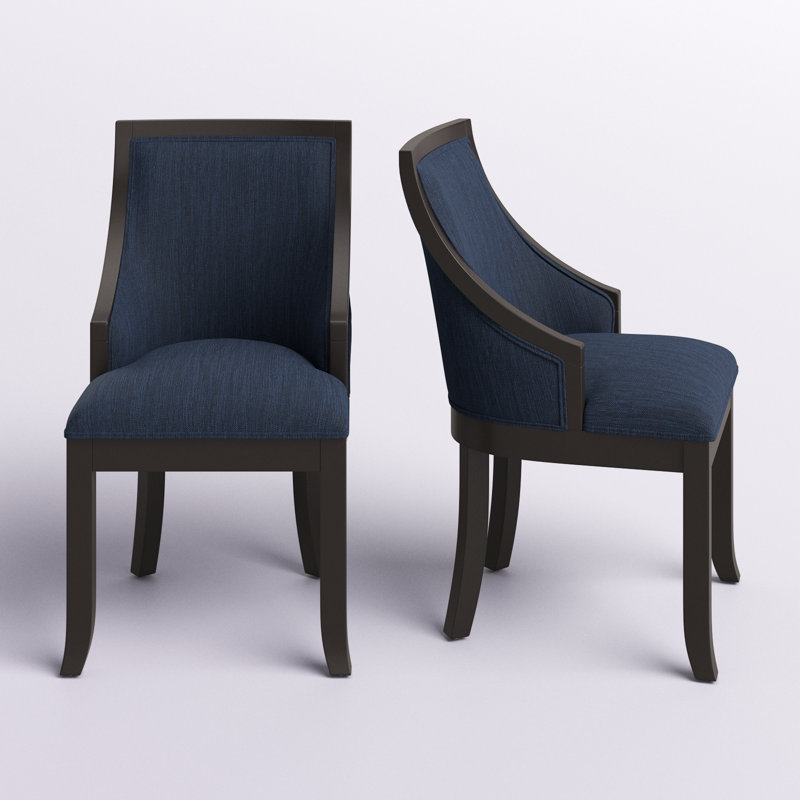Chaises de salle à manger rembourrées Antonay, Bleu marine