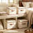 4 Pack Storage Bins with Lids, Collapsible Closet Organizer Container, Fabric Organizer Box with Handles, Decorative Storage Boxes-1037393556