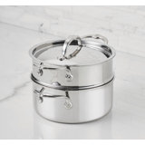 Hestan Probond Luxe 3-Quart Polished Professional Clad Stainless Steel Soup Pot And Steamer Insert Set