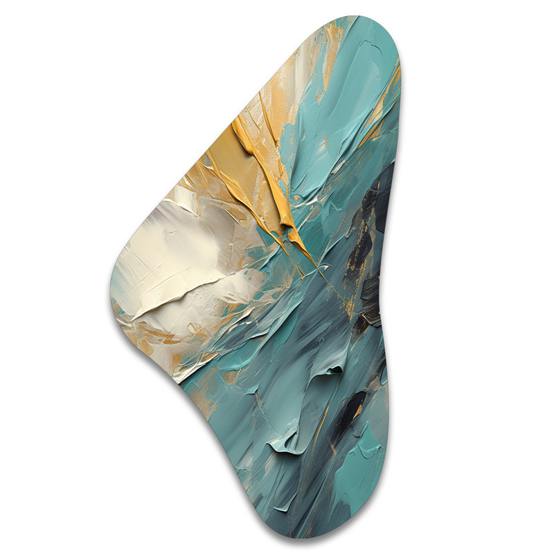 Crisinda - art mural asymétrique en forme de Boomerang abstrait, H 31 po x l 17 po