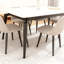 Table en pierre brillante avec pieds noirs, table en pierre frittée, table de salle à manger pour 6 à 8 personnes