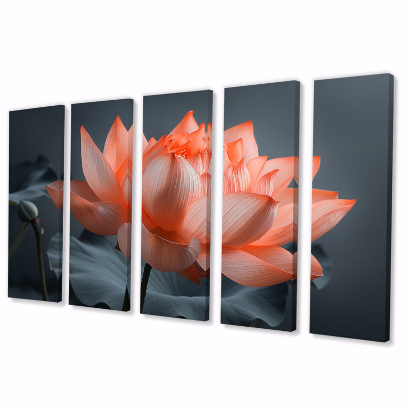 Gerken - lot d'art mural lotus, H 32 po x l 80 po