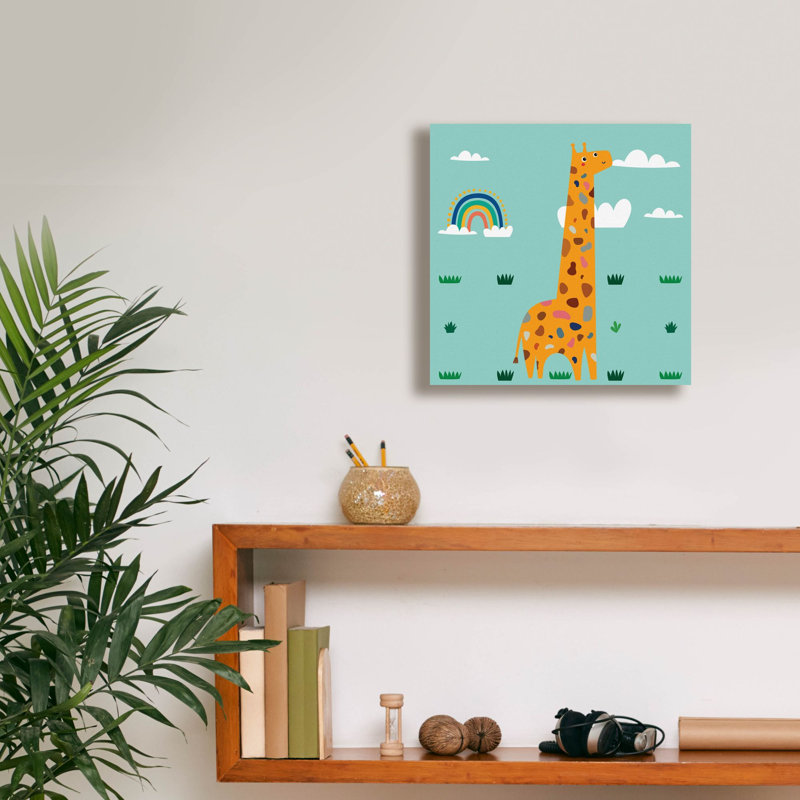 «Cute Girafe» par Epic Portfolio, art mural sur toile, H 12 po x l 12 po x P 0,75 po
