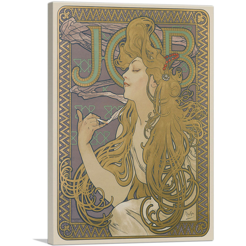 «Job 1896» par Alphonse Mucha - impression sur toile tendue, H 26 po x l 18 po x 1,5 po