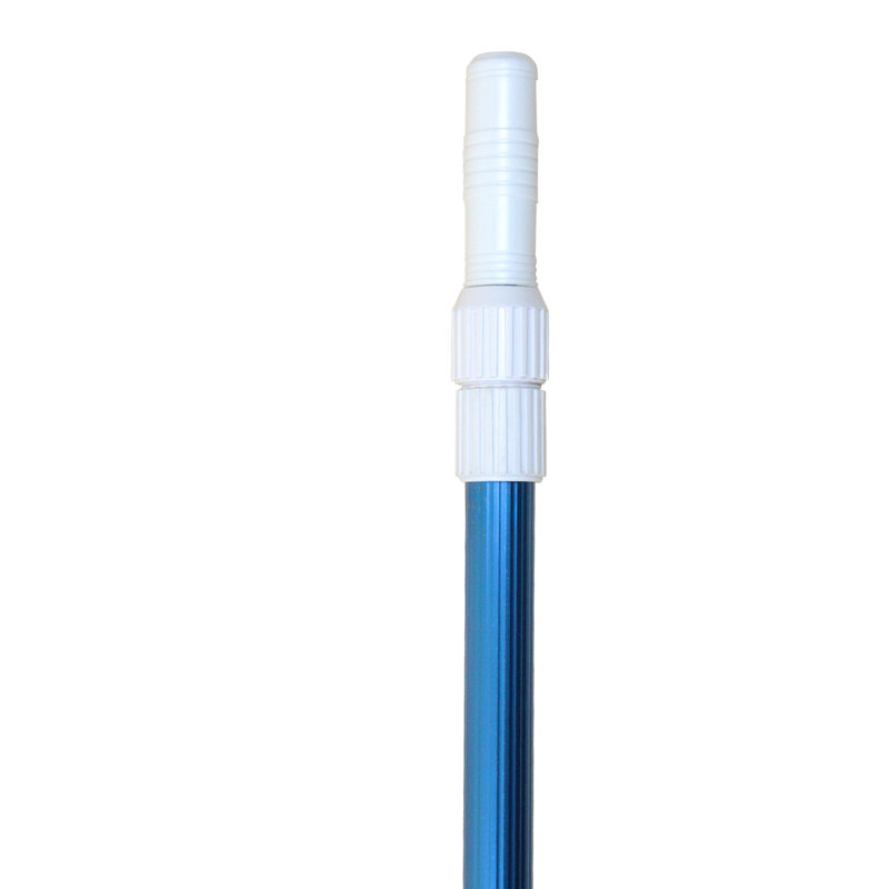 Mât télescopique ajustable ondulé bleu 15,75 pi pour têtes d'aspirateur et écumoires