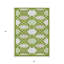 Tapis extérieur lavable à motif de treillis vert lime et ivoire 5 pi x 8 pi