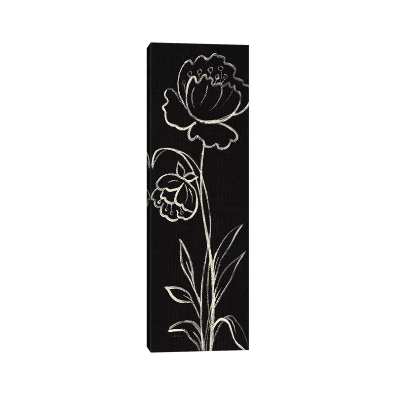 Black Floral II Crop by Silvia Vassileva - Wrapped Canvas Panoramic Gallery-Wrapped Canvas Giclée
