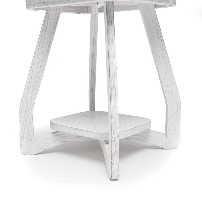 Surfside - Table de chevet - Finition blanc patiné, H 24 po x l 20 po x P 22 po