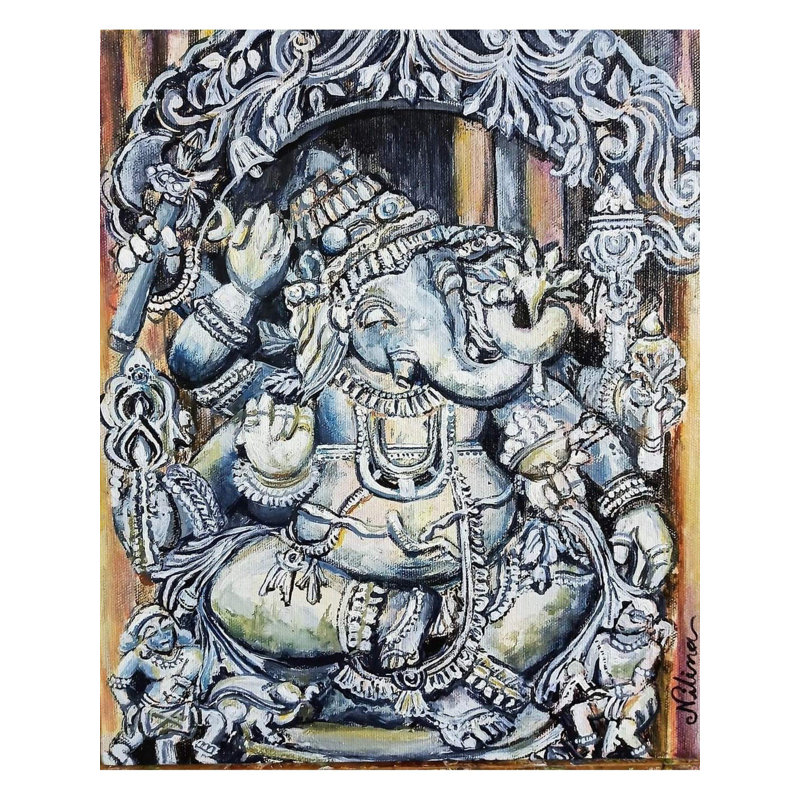 Lord Ganesh | Peinture acrylique sur toile tendue