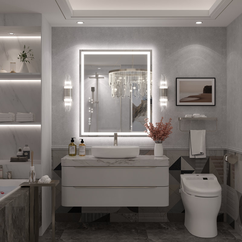 Miroir de salle de bain Molly Framelss, 36 po x 30 po, Transparent
