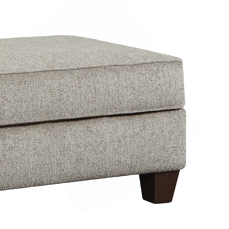 Platinum Fabric Cocktail Ottoman, Gray