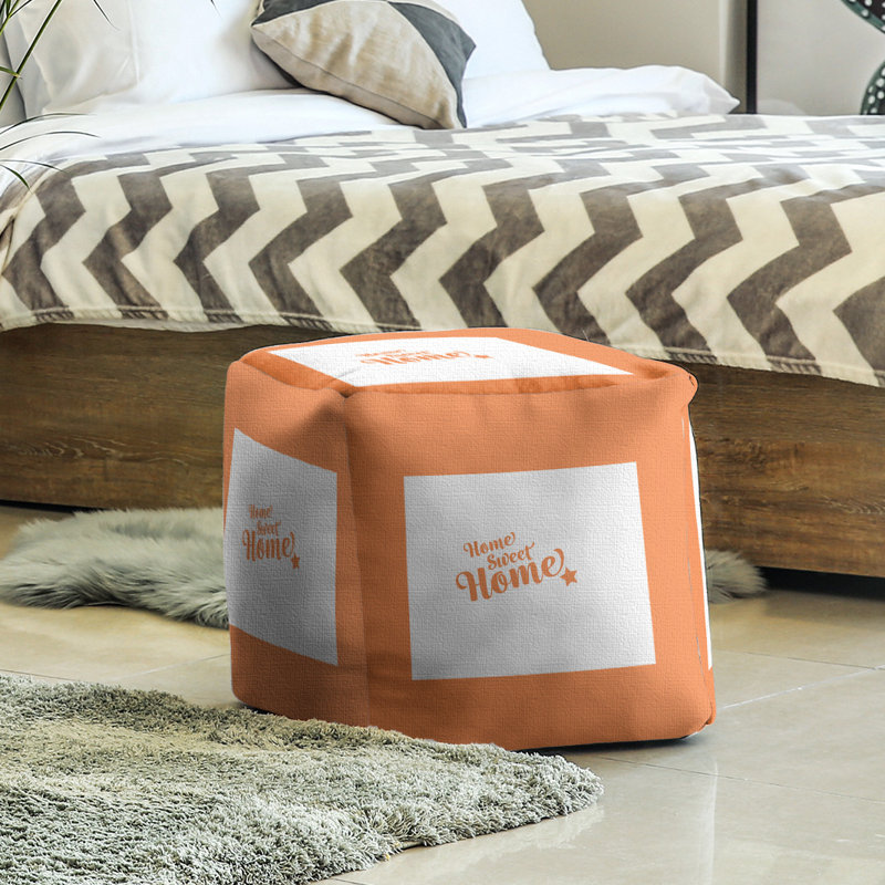 Repose-pieds à cubes casper the home, Orange
