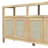 Bohemian Style Rattan Buffet Storage Cabinet with Solid Wood Frame, Push-to-Open Design-2027855633