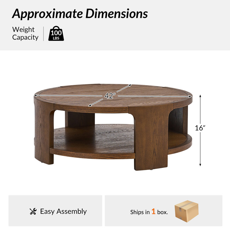 Table basse Waynesville, Noyer