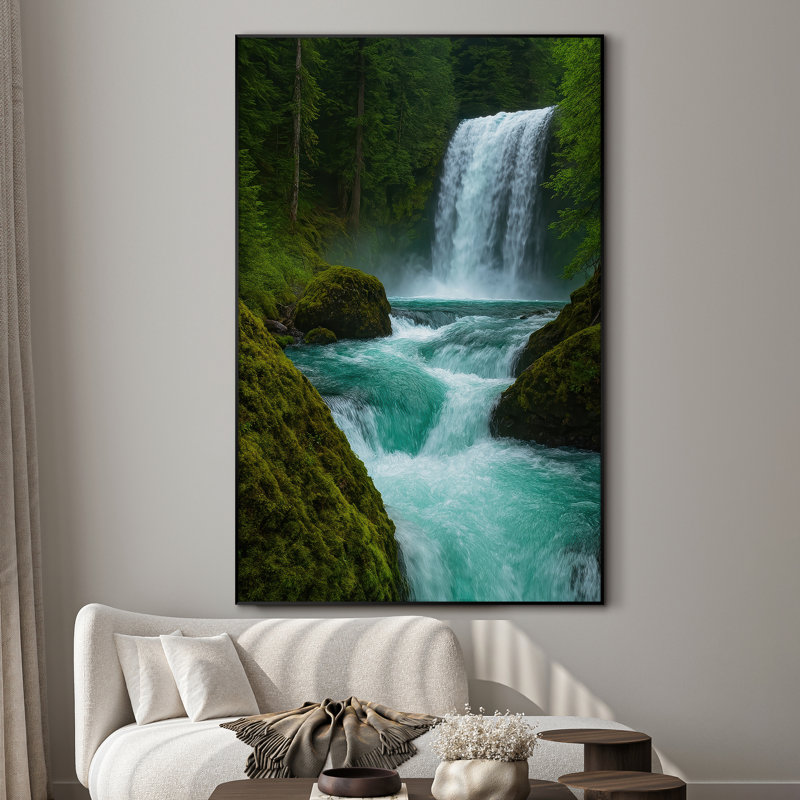 Très grande reproduction d'art sur toile - Paysage naturel, œuvre d'art moderne pour le salon ou la chambre à coucher - «Assemblage requis du cadre (cadre non fini)»