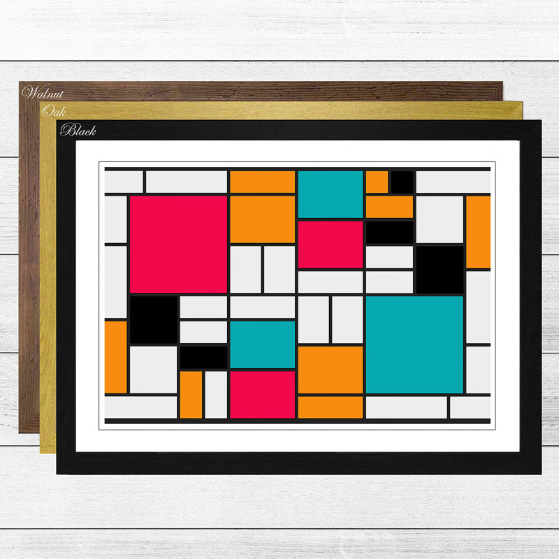 Piet Mondrian - Single Picture Frame Print, Black