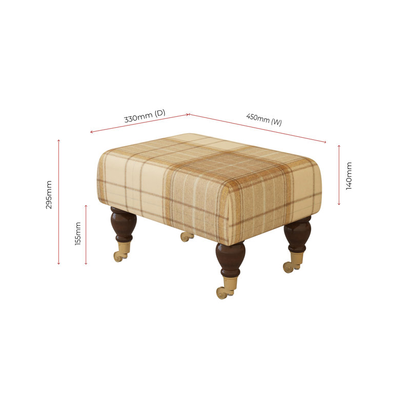 Manufactured Wood Accent Stool, Mahogany, Grey