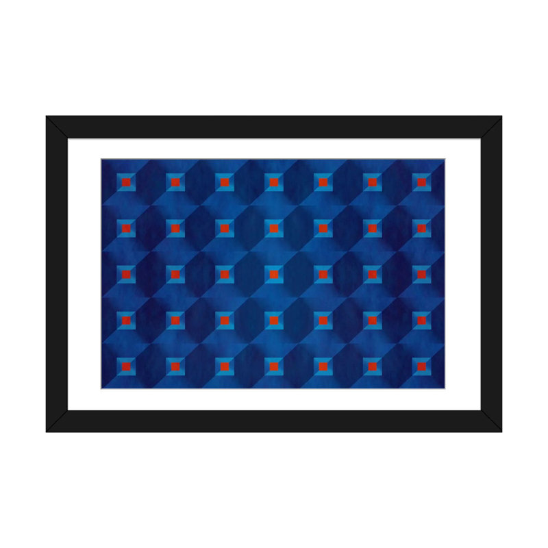 Albree Modern Pattern II, impression sur toile, H 16 po x l 24 po x P 1 po, Papier avec cadre noir, Blanc