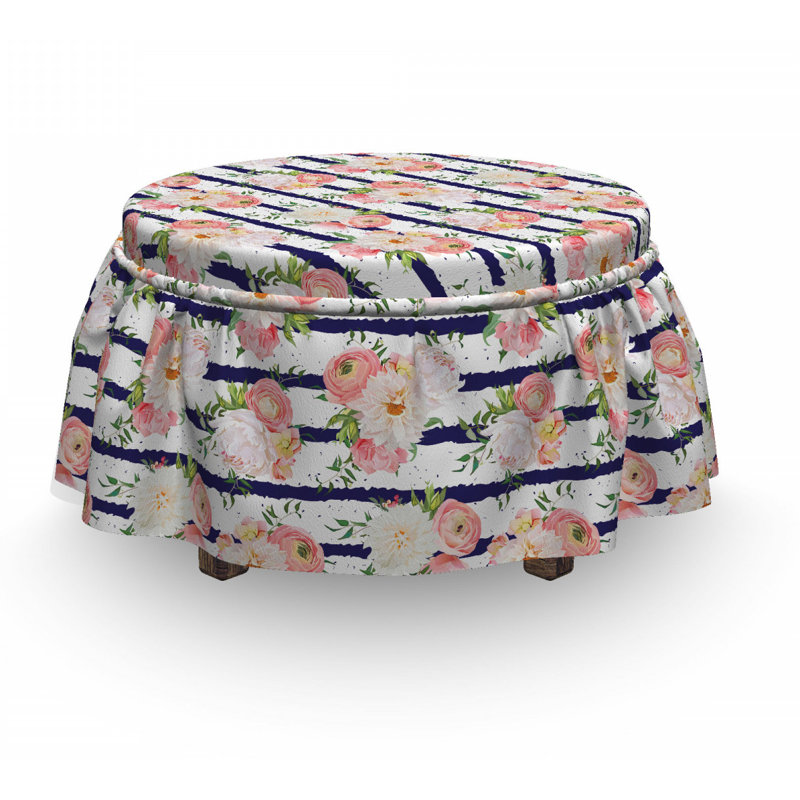 Housse pour de jardin à rayures anglaises repose-pieds