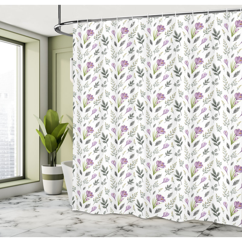 Latitude Run® Flower Shower Curtain Burgeoning Branches, 75"H x 69"W