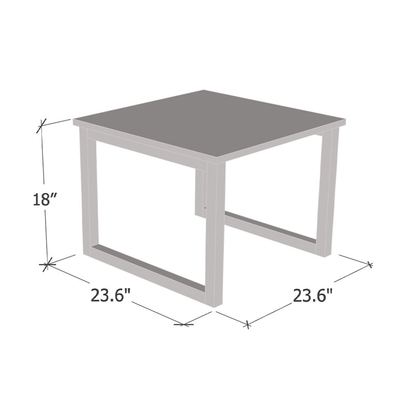 Table basse noire 23,6 po Mawa, Noir