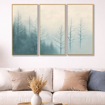 «Soft Forest Horizon III», ensemble de 3 toiles encadrées