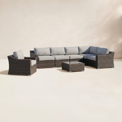 Saffi 5-Person Wicker Outdoor Seating Group with Cushions