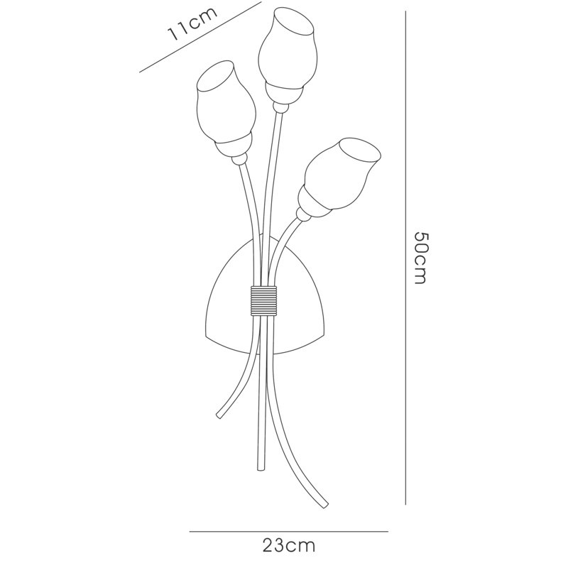 Kissinger 3-Light Dimmable Wallchiere, Brass