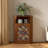 Space corner cabinet with abstract art pattern-108507775