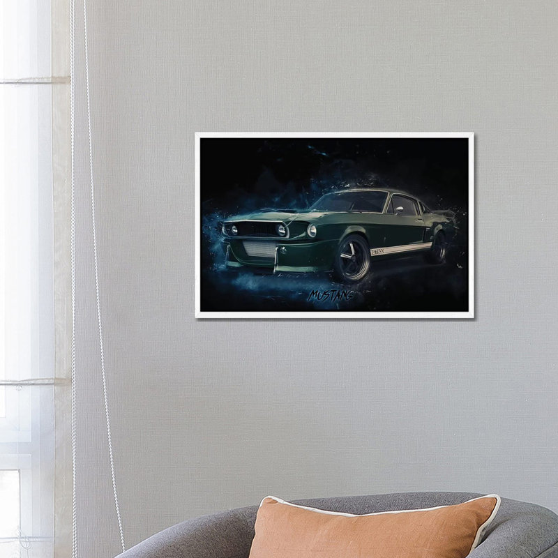 Mustang Eleanor - Print on Canvas, 45.72cm H x 66.04cm W x 3.81cm D, White Framed