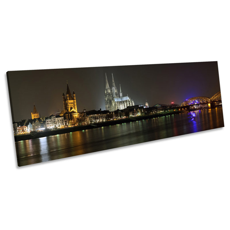 Cologne Cathedral Germany - Wrapped Canvas Panoramic Print, 30.48cm H x 91.44cm W x 2cm D