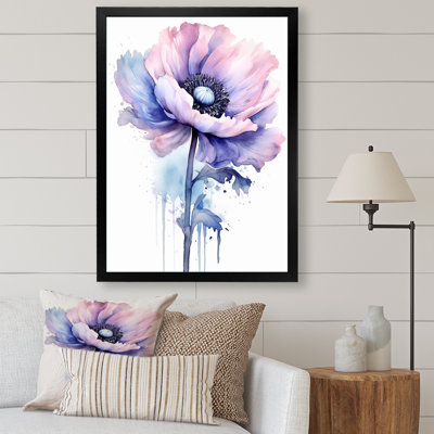 Minimalisme, coquelicots mauves, beauté I, sur toile