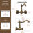 Two-Handle Bathroom Sink Faucet, Wall-Mounted Bathroom Faucet