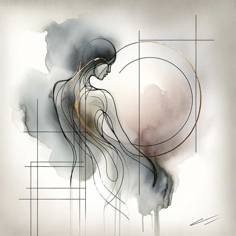 «Elegant Abstract Woman», art mural sur toile tendue, H 30 po x l 30 po x P 1,5 po