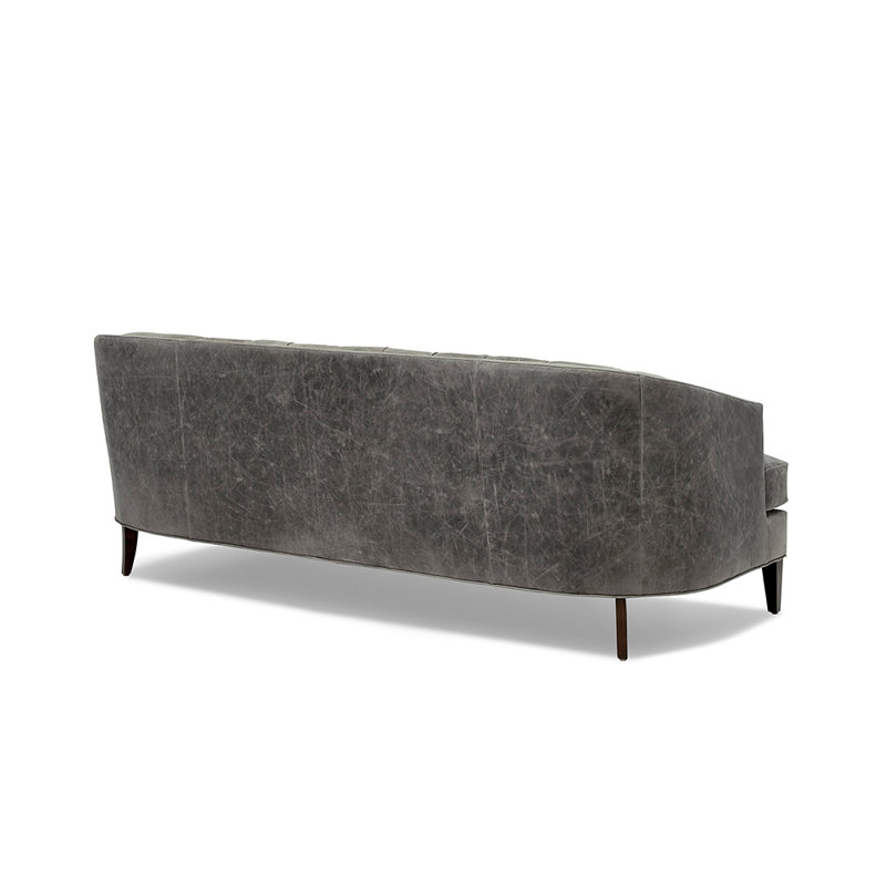Bardot Leather Sofa, Capri Brown, Ebony