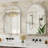 Arched Bathroom Mirror Vanity Wall Mirror,High-Strength Tempered Glass and Aluminum Alloy Framed French Cleat Mounted Wall & Bathroom Mirror-2007018115-2007018111