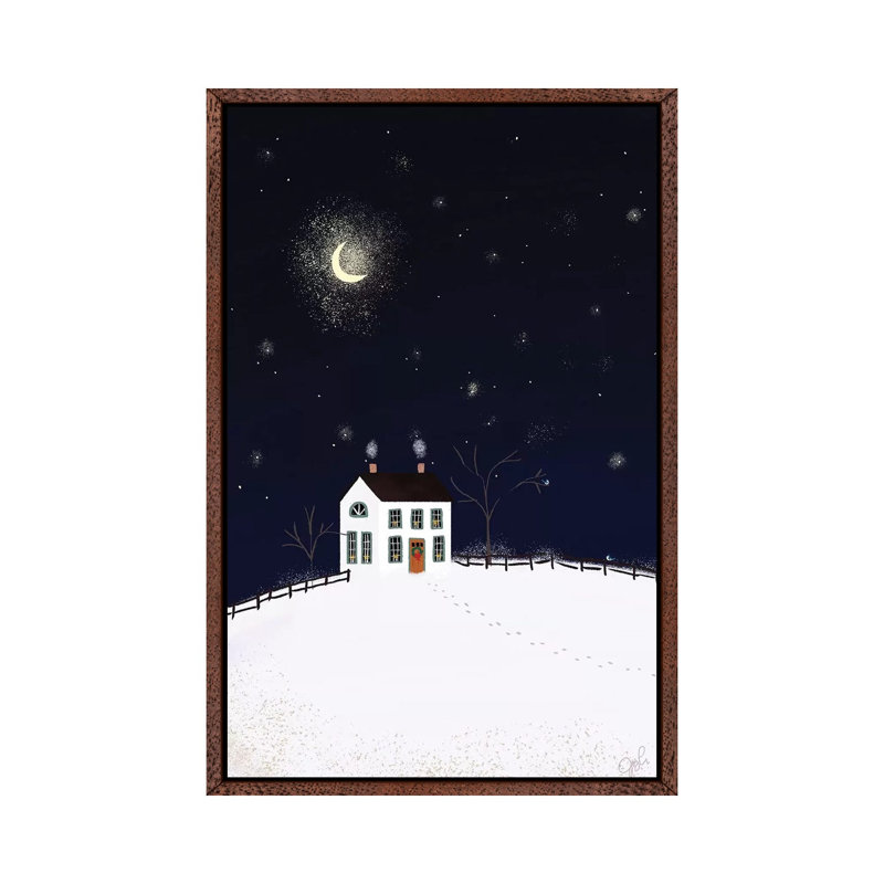 Folk Art Fusion II by Joy Laforme - Painting on Canvas, 66.04cm H x 45.72cm W x 3.81cm D, Brown Framed