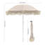 Parasol à pampille pour le patio avec sac de rangement, parasol léger pour la cour, le jardin et la plage