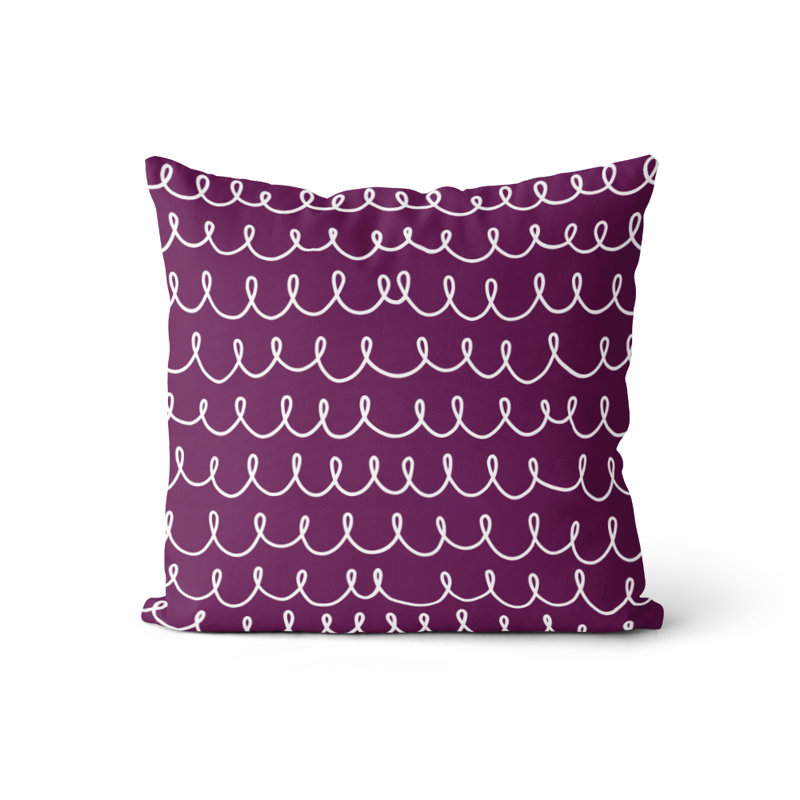 Housse et insert d'oreiller carré, Prune / Blanc