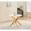 Auric Round Dining Table with 4 Glitz Faux Leather Chairs (Set of 5)-1089651309