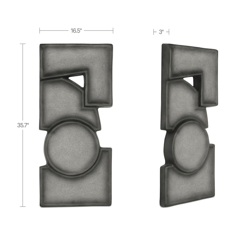 Teo Wall Sculpture Charcoal
