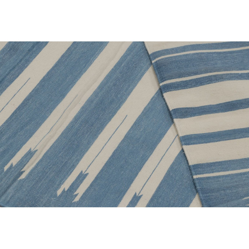 Kilim & Flat Weave Cotton Striped Area Rug, Rectangle 12' x 15'