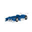 Lit plateforme en forme de voiture de course avec roues, structure de lit de voiture de course simple en bois avec tablettes de rangement et rails-1121096438