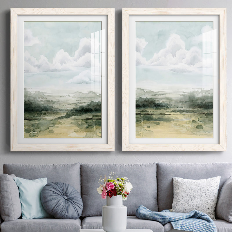 «Valley High Highlight I», reproduction encadrée prête à être accrochée, Blanc, H 27,5 po x l 75 po x P 1,5 po